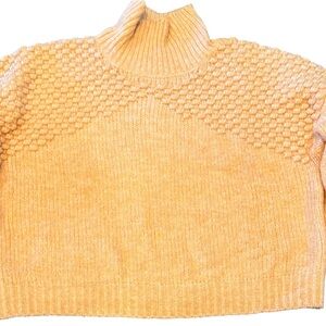 Free People Cowl Neck Sweater in Soft Peach